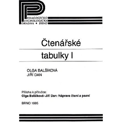Čtenářské tabulky 1 - Olga Balšíková, Jiří Dan