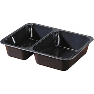 DUNI Duni menu krabička 2 dielna Black CPET 225x175x43 mm