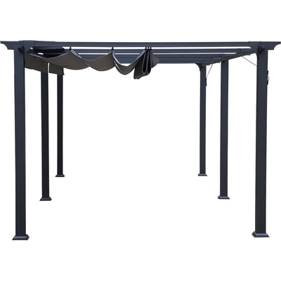 Sunfun Kreta Pergola so zhrňovacou látkovou strechou 5,96 × 3,33 m, 2,35 m, sivá