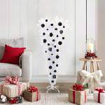 vidaXL С изкуствено коледно дърво с поставка Бяло 120 cm PVC и стомана (3426689)