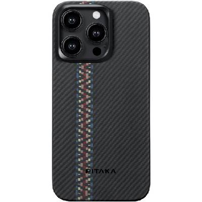 Fusion Weaving MagEZ 4 кейс с мотив на въглеродни влакна за iPhone 15 Pro - rhapsody (72414)