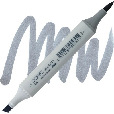 Lihová fixa COPIC Sketch oboustranná Brush & Chisel, Cool gray 4 (C4)