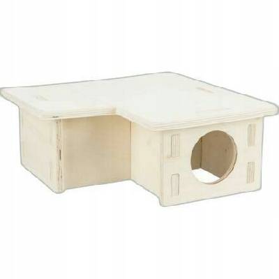 Trixie Dřevěný domek pro hlodavce tvar L 3 komory 25 x 10 x 25 cm