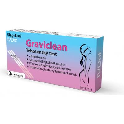 Singclean Graviclean těhotenský test proužky 3 ks