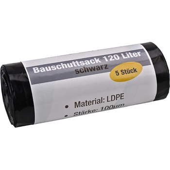 KesTek Pytle na stavební sutinu 120 l 100µm 5 ks černé