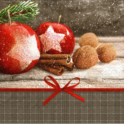 Ubrousek UBR-E84 16x16 cm VÁNOČNÍ JABLÍČKO – Zboží Dáma