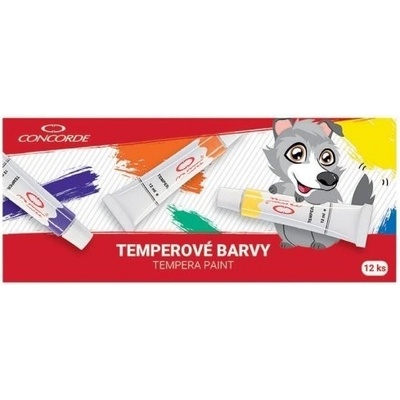 Concorde Temperové barvy 12 ml 12 barev – Zboží Dáma