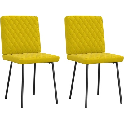 vidaXL Трапезни столове, 2 бр, жълти, кадифе (4101110)