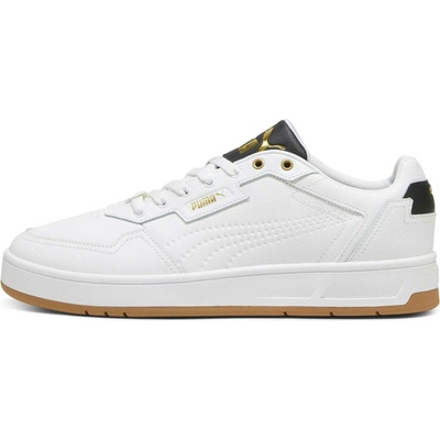 Puma court classic lux biela čierna zlatá