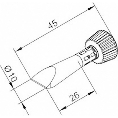Ersa 0102CDLF100C/SB spájkovací hrot dlátová forma Veľkosť hrotov 10 mm Dĺžka hrotov 45 mm Obsah 1 ks
