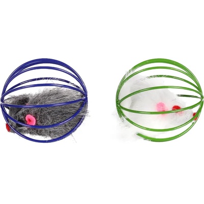 Flamingo Cat toy wire ball - Забавна котешка играчка - мишка в топка, 6 см