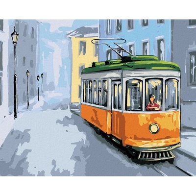 Zuty Malování podle čísel STARÁ ŽLUTÁ TRAMVAJ