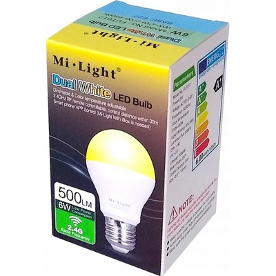 Miboxer FUT017 Smart LED žárovka E26/E27, 6W, CCT, Dvojitá bílá, RF 2,4GHz