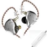KZ Audio KZ ZS10 PRO, HiFi слушалки с микрофон, сребристи