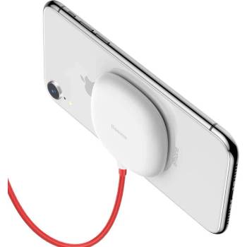 Baseus Suction Cup Wireless Charger - залепяща се подложка (пад) за безжично зареждане с USB кабел (бял)