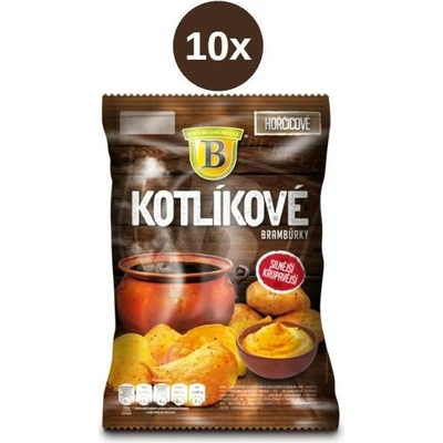 Kotlíkové brambůrky s příchutí hořčice 10x 120 g
