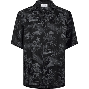 OFF WHITE Риза с къс ръкав OFF WHITE Men's Fresco Bowl Short Sleeve Patterned Shirt - Black