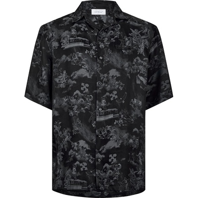 OFF WHITE Риза с къс ръкав OFF WHITE Men's Fresco Bowl Short Sleeve Patterned Shirt - Black