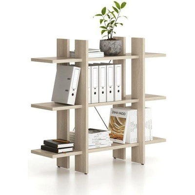 B2B Partner Kancelářský regál nízký krátký SOLID, 1250 x 400 x 1075 mm, dub přírodní
