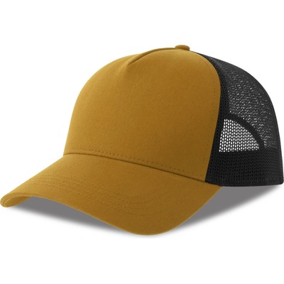 Atlantis Headwear Rapper Cotton-S 5 panelová Trucker COT330260z7699-mustard/bla Hořčicová/černá