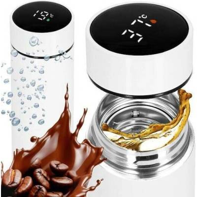 Springos termoska s ukazatelem teploty nerez 500 ml bílá