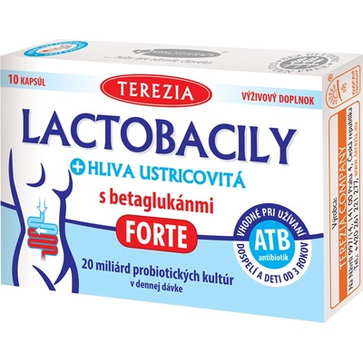 Terezia Lactobacily + Hliva Ustricovitá s betaglukánmi Forte 10 kapsúl