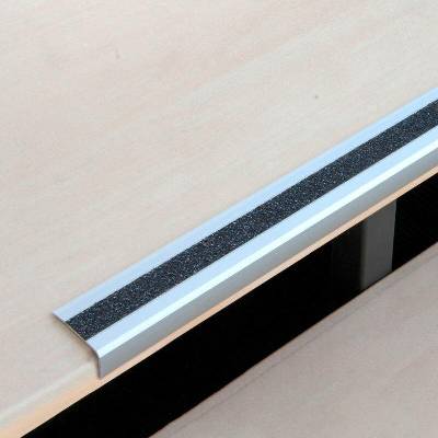 Protiskluzová schodová lišta, Aluminium m2, extra silná, černá, š 1000 mm, síla materiálu 3 mm