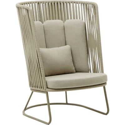 Kave Home Saconca II. Zelené kovové zahradní křeslo