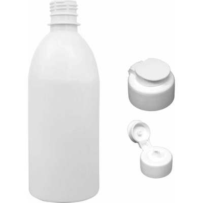 Tera Plastová lahvička bílá s bílým dávkovacím víčkem 500 ml