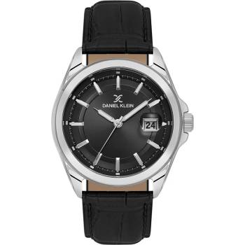 Daniel Klein DK. 6.14206-1 - мъжки часовник, кварцов, 42 mm, черен циферблат, 5 ATM, черна кожа