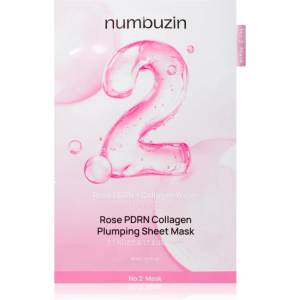Numbuzin No. 2 Rose PDRN Collagen Plumping Sheet Mask хидратираща платнена маска за озаряване на лицето 5 бр