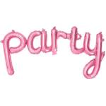 Party Deco Фолиев Надпис "Party" в Розово, 80х40см (FB4P-081)