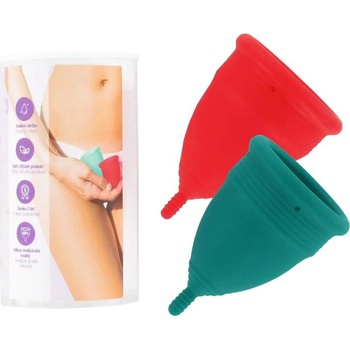 IntimFitness menstruační kalíšky sada zelený 25 ml + červený 30 ml