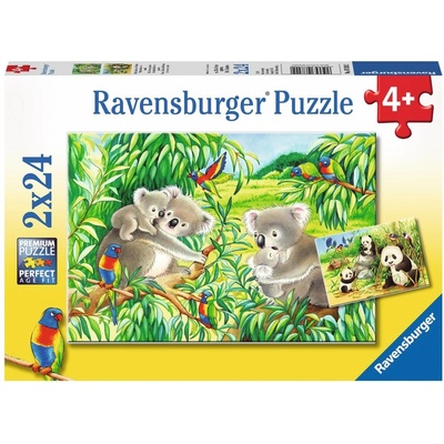 Ravensburger Koaly a pandy 2 x 24 dílků