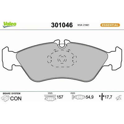 Sada brzdových platničiek kotúčovej brzdy VALEO 301046