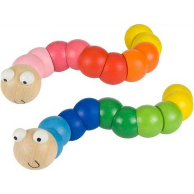 Bigjigs Toys Drevené hračky - farebný červ červený