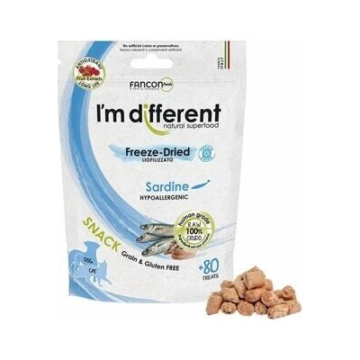 I´M DIFFERENT SNACK sardinky mrazom sušená pochúťka 40 g