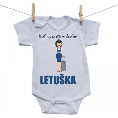 Boodyy Body s krátkym rukávom Keď vyrastiem budem letuška