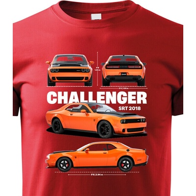 Dětské tričko Dodge Challenger SRT 2018 Červená Velikost Canvas Bezvatriko.cz 2320