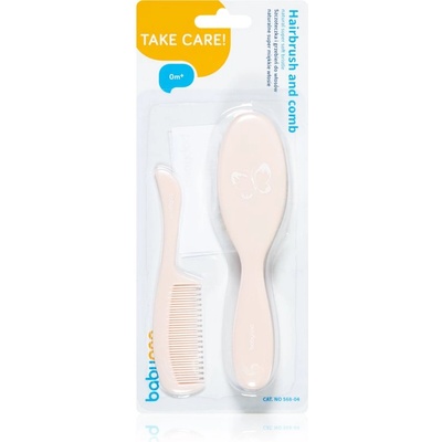 BabyOno Take Care Hairbrush and Comb IV Четка за коса за деца Pink 2 бр