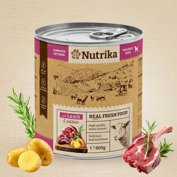 Image 1 of Nutrika Dog Food - консерва за израснали кучета от всички породи 800 гр