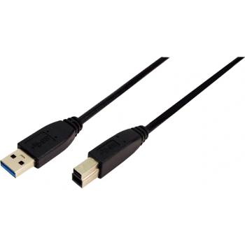 LogiLink USB 3.0 кабел с конектор, 1 метър, черен