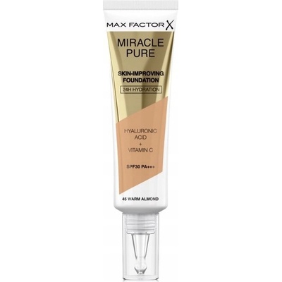 Max Factor Miracle Pure Skin dlhotrvajúci make-up SPF30 45 Warm Almond 30 ml