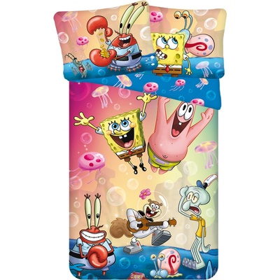 Jerry Fabrics Obliečky z mikrovlákna Sponge Bob Party 140x200 70x90
