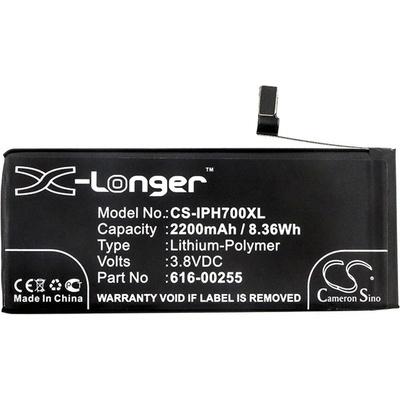 Cameron Sino Li-Polymer батерия (3, 8 V/2200 mAh, съвместима с Apple 616-00255) ЧЕРНА CS-IPH700XL (CS-IPH700XL)