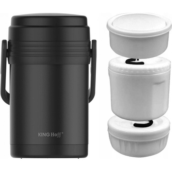 KingHoff termoska 1,5 l+ 3 dózy čierný