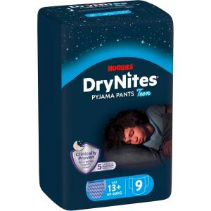 Huggies Нощни пелени гащи Huggies DryNites - 13+ години, 49-60 kg, 9 броя, сини (5029053583662) - baby