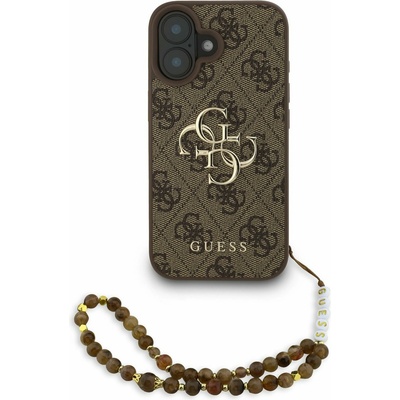 GUESS PU 4G Metal Logo Strap Заден калъф за iPhone 16 Кафяв Guess | Kafyav | ЖЕНИ | UNI