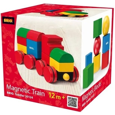 BRIO Дървено влакче с магнитни кубчета (30124)