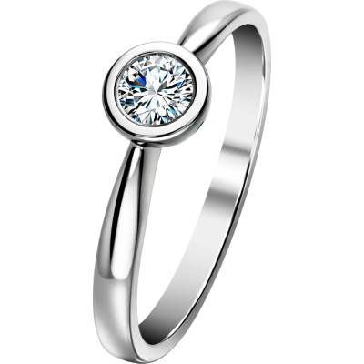 Zlaton Prsten bílé zlato středový kámen s diamantem 000071007250